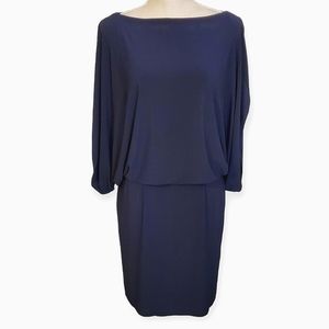 JESSICA SIMPSON | Women's navy-blue split-sleeve open-back dress.